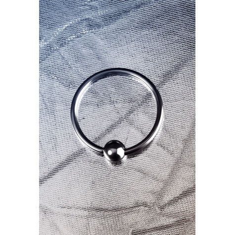 Серебристое кольцо на пенис с шариком