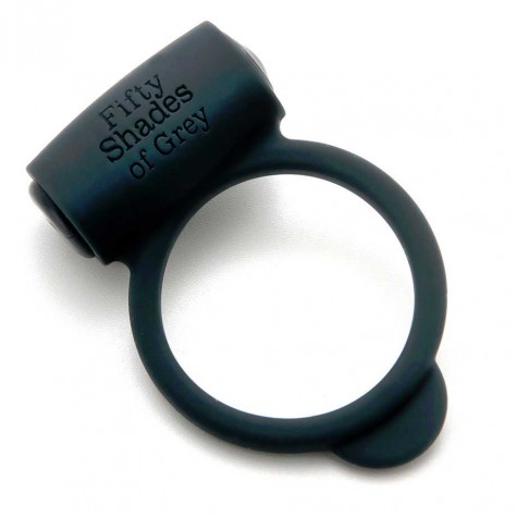 Темно-серое эрекционное кольцо Vibrating Love Ring с вибрацией