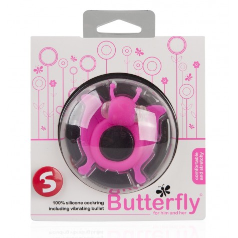 Розовая вибронасадка-бабочка Butterfly